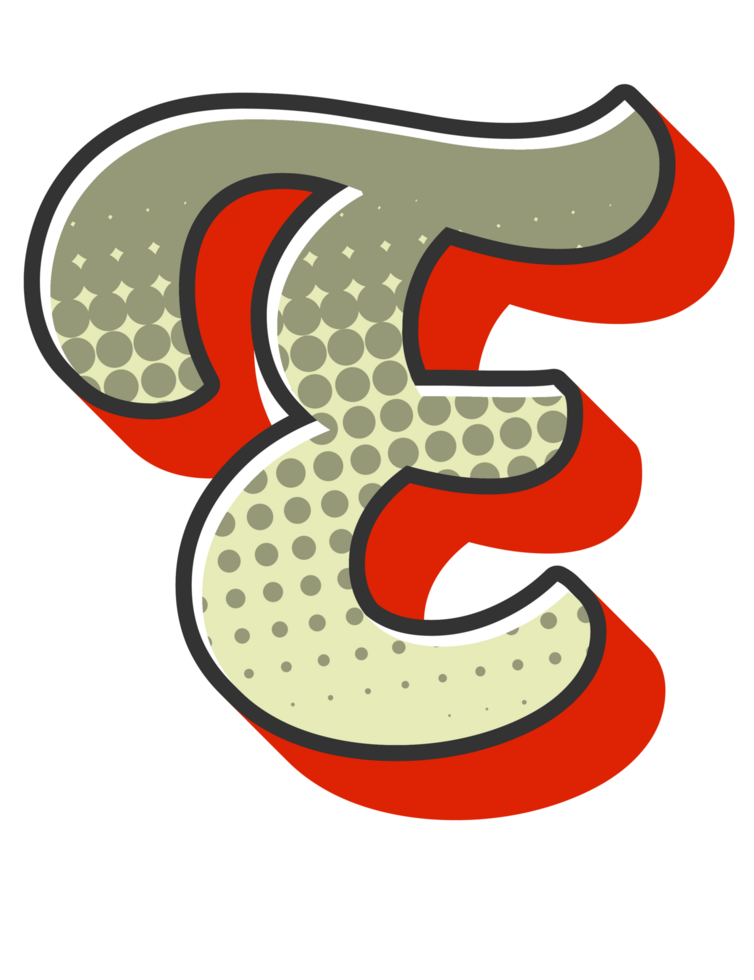 Comic Halftone Alphabet Letter and Number png