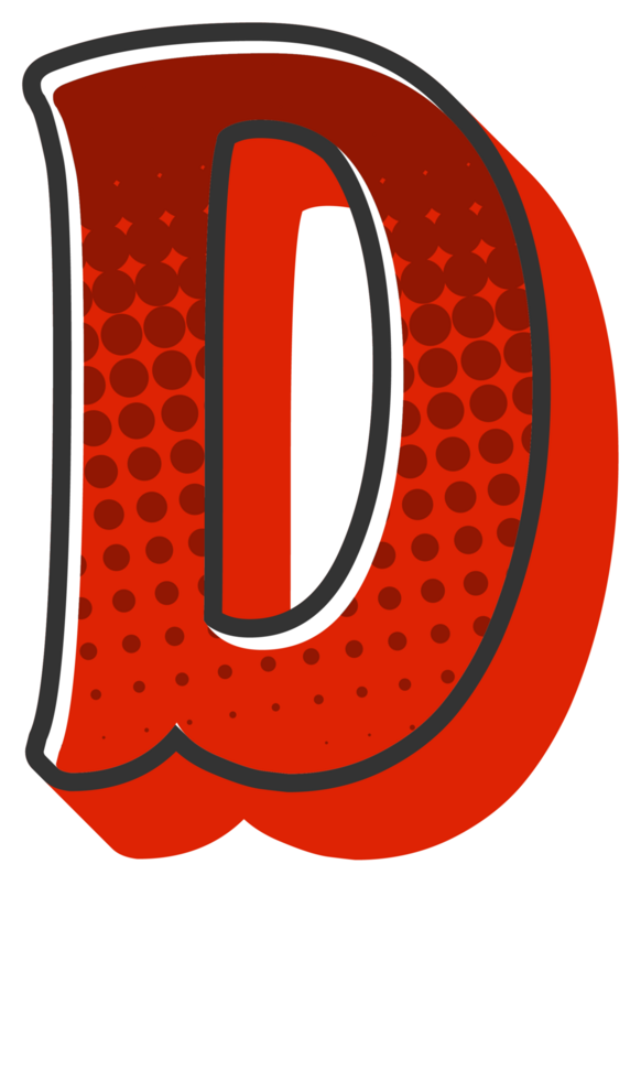Comic Halftone Alphabet Letter and Number png