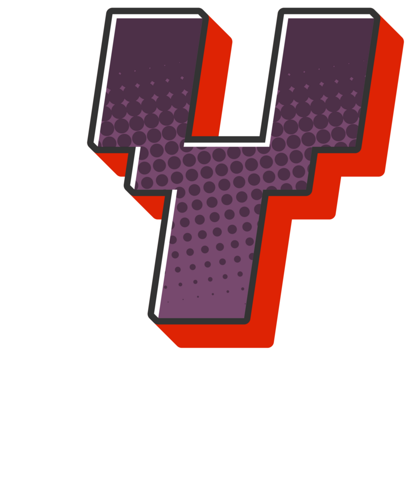 Comic Halftone Alphabet Letter and Number png