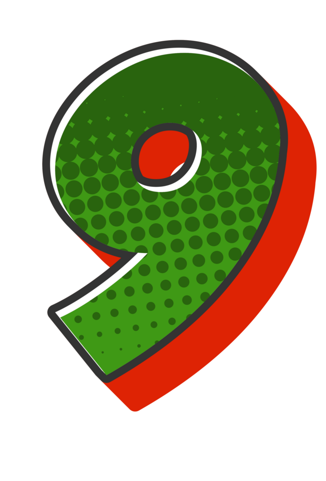 Comic Halftone Alphabet Letter and Number png