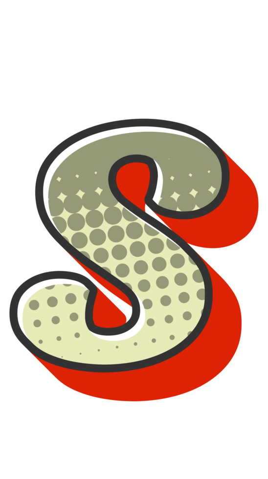 Comic Halftone Alphabet Letter and Number png