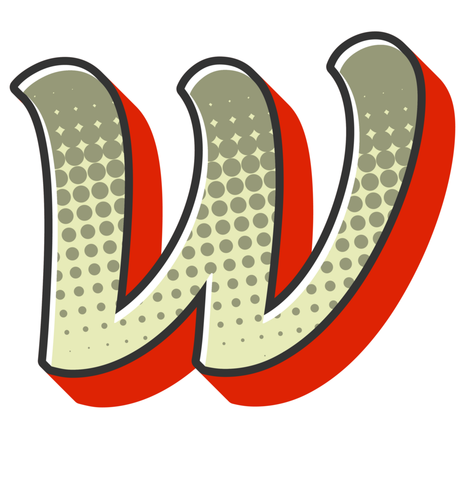 Comic Halftone Alphabet Letter and Number png
