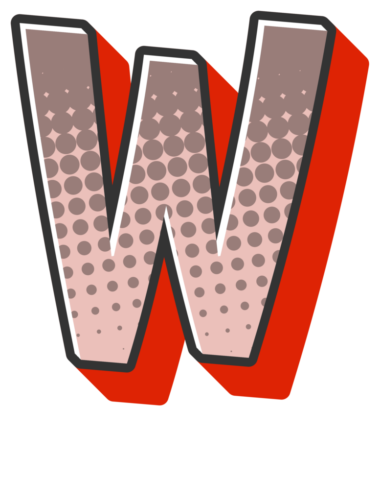 Comic Halftone Alphabet Letter and Number png