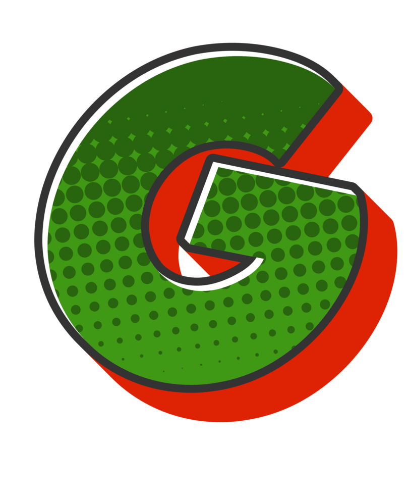 Comic Halftone Alphabet Letter and Number png