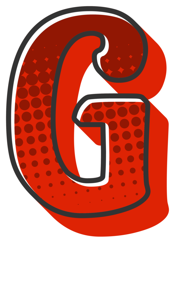 Comic Halftone Alphabet Letter and Number png