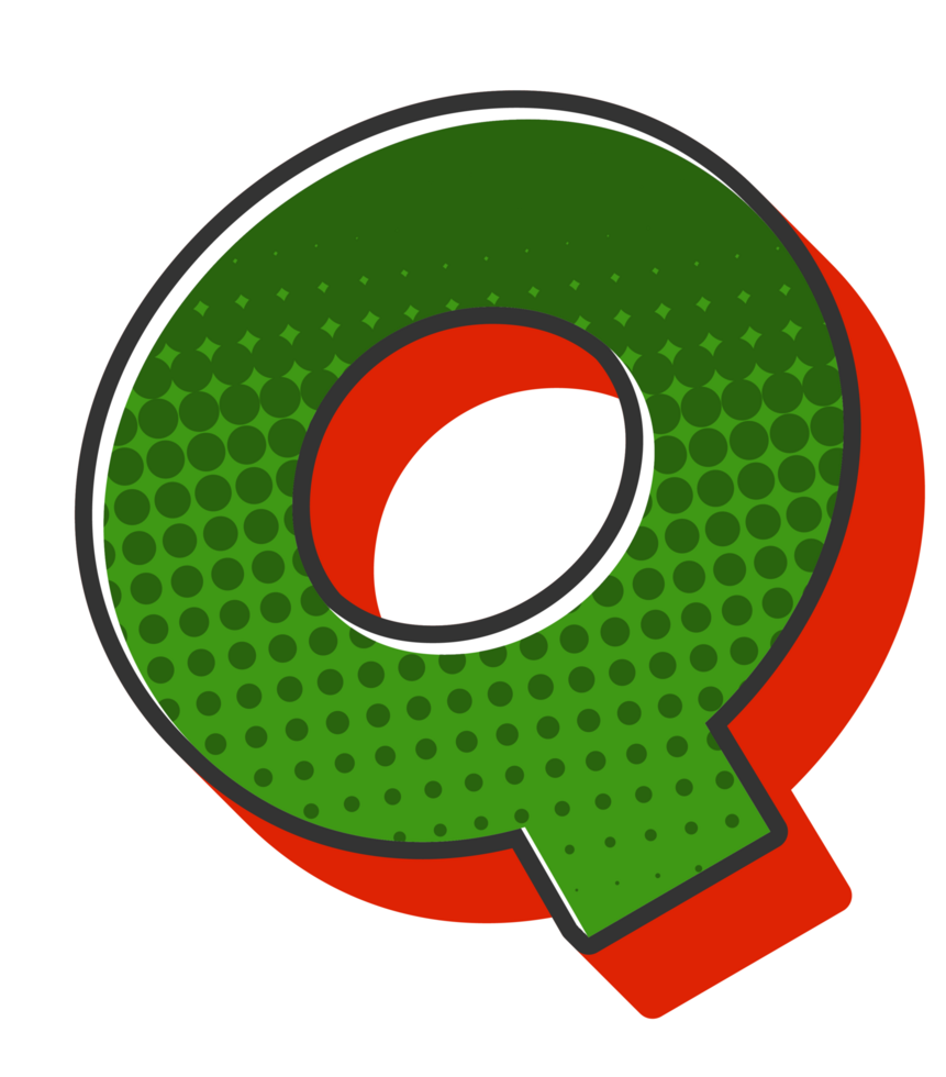 Comic Halftone Alphabet Letter and Number png