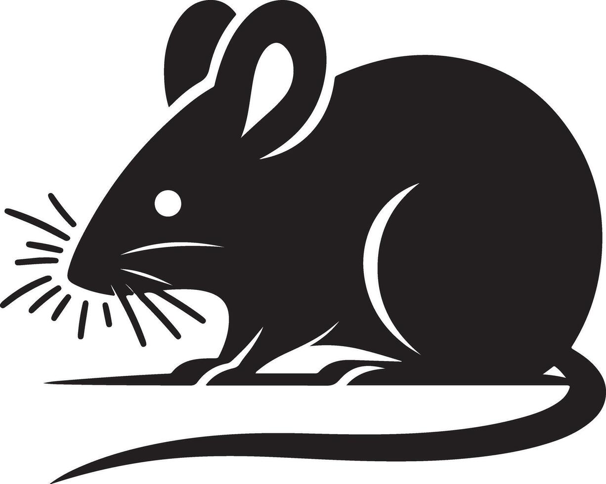 minimal rat silhouette black color white background vector