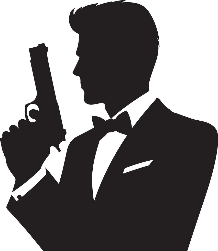 a minimalist man with gun silhouette, a man hold a gun vector