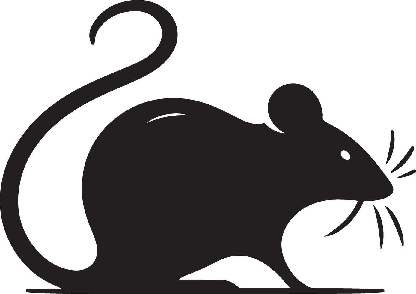 minimal rat silhouette black color white background vector