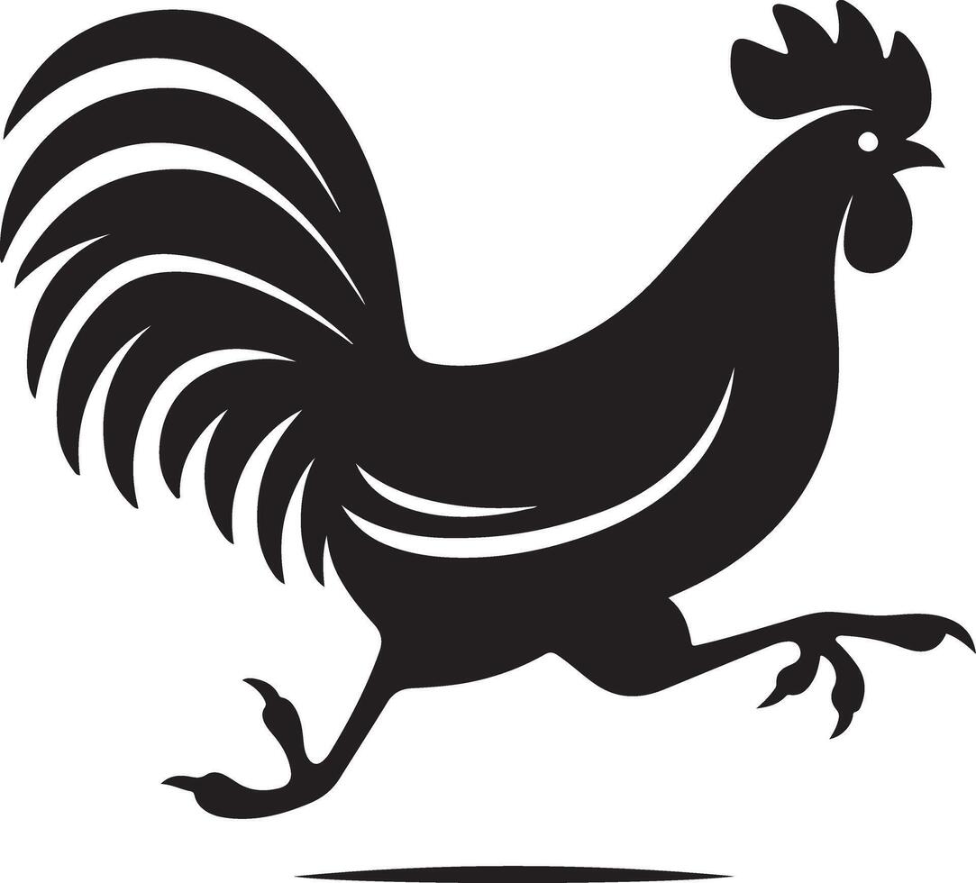 mínimo corriendo pollo silueta, vector