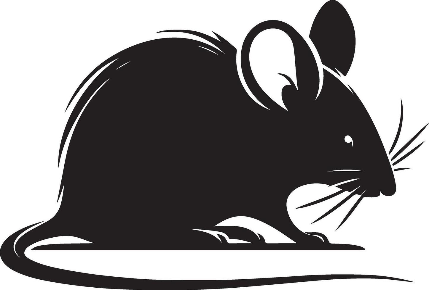 minimal rat silhouette black color white background vector