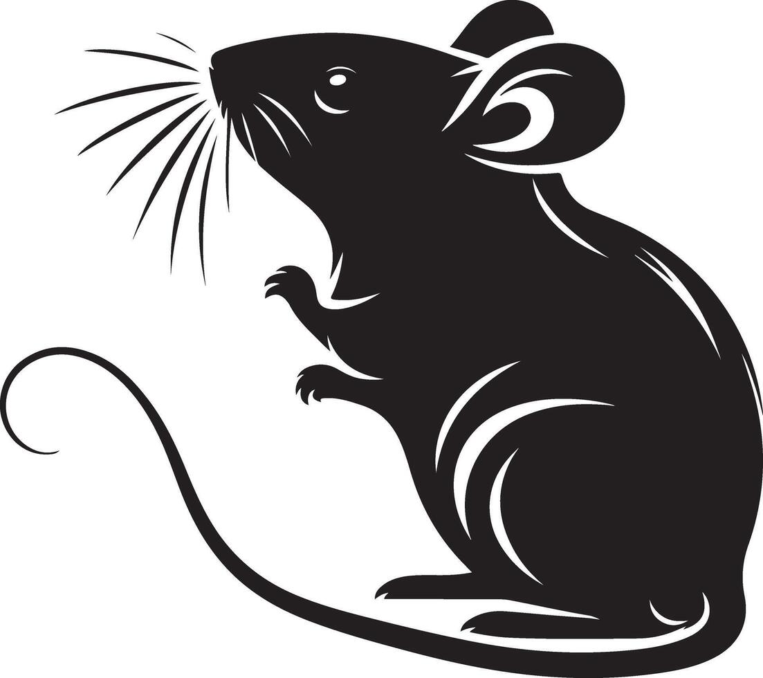 minimal rat silhouette black color white background 43205956 Vector Art