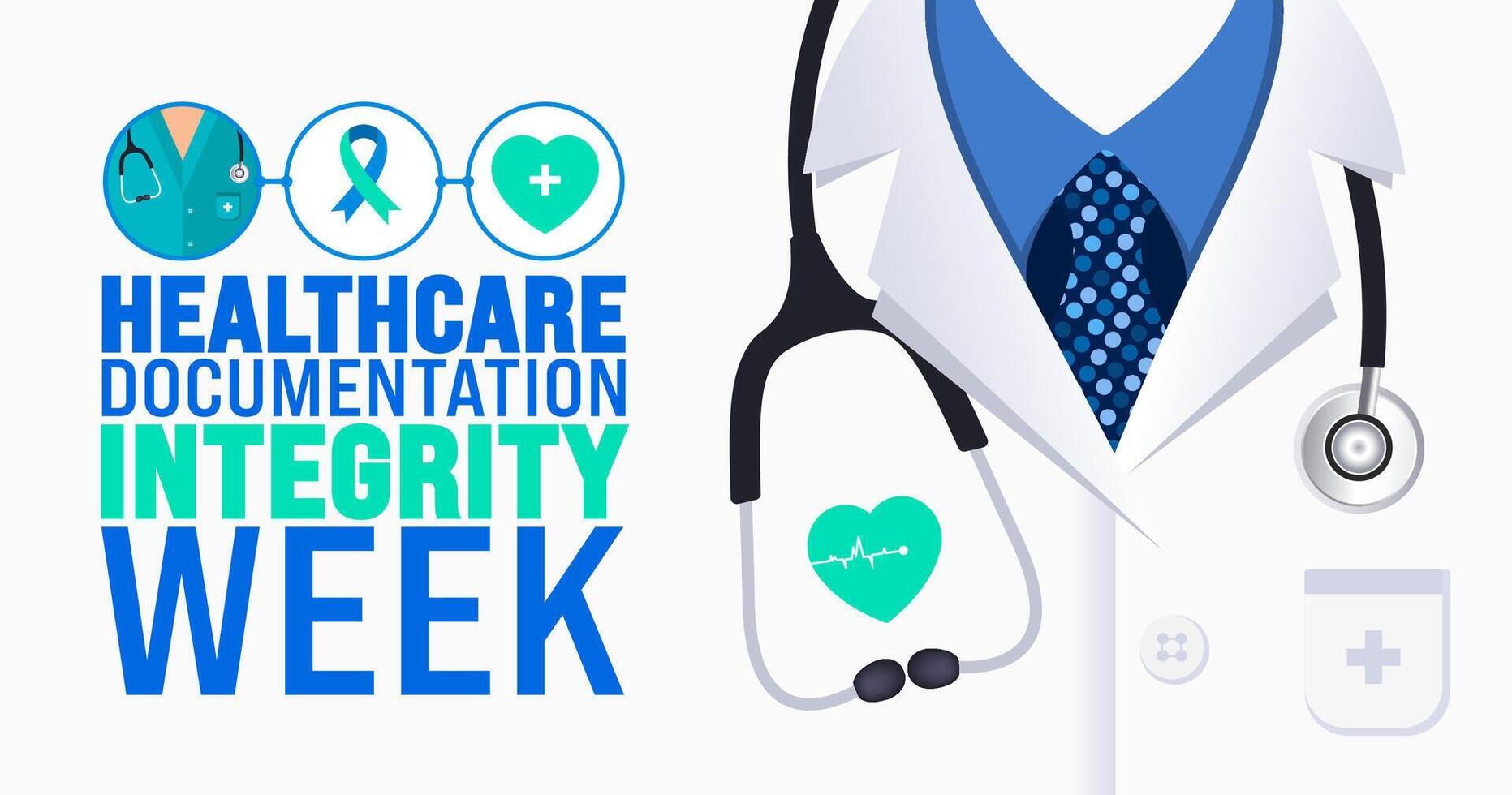 May Healthcare Documentation Integrity Week background template. Holiday concept. use to background, banner, placard, card, and poster design template with text inscription and standard color. vector