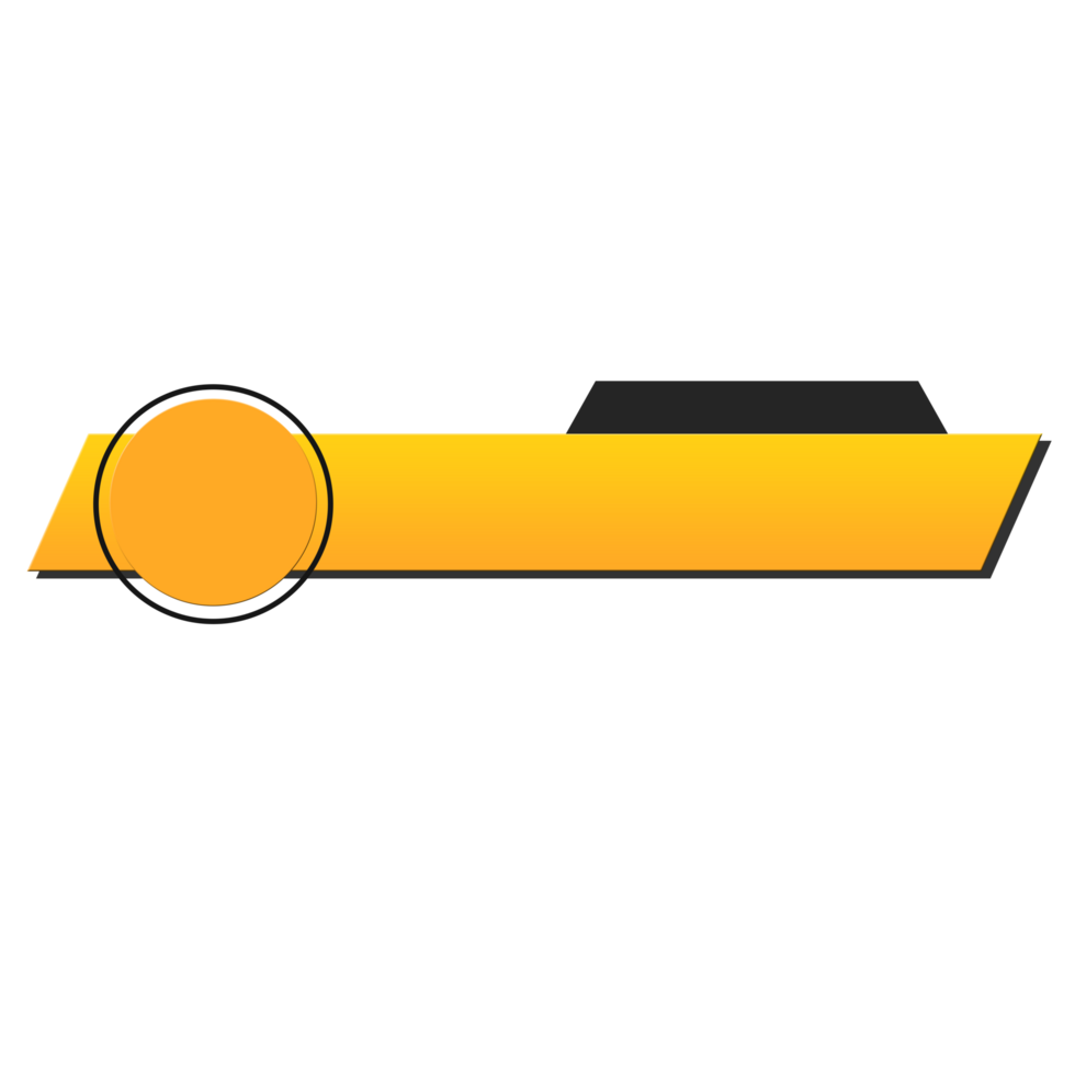 Yellow Lower third title frame label banner for social media tv news png