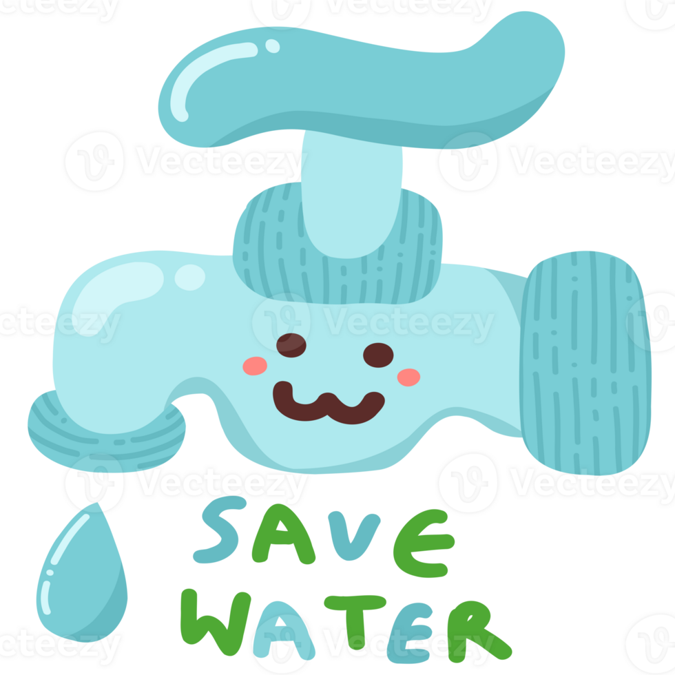 Save water earth day illustration png