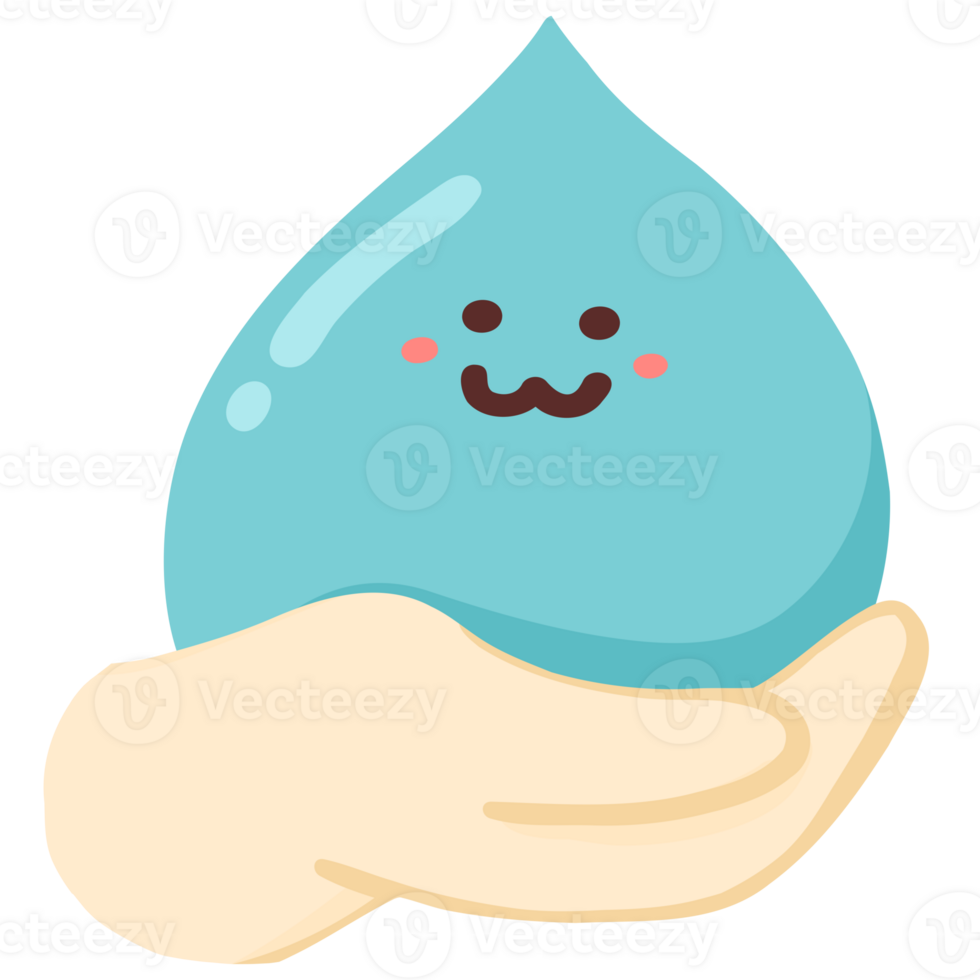 Drop of water in hand illustration png