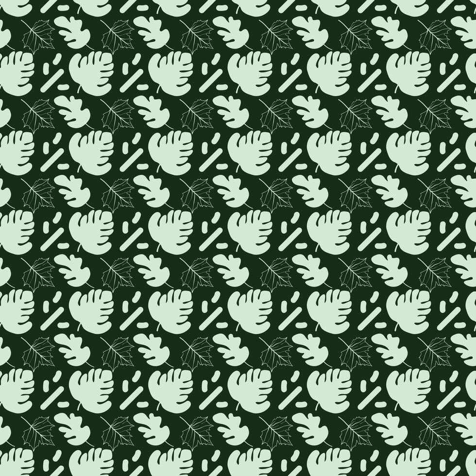 Tropical Monstera Leaf Seamless Pattern Design vector