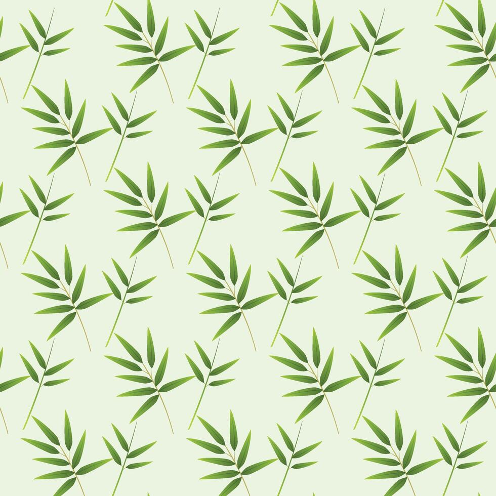 Bamboo Branches Seamless Pattern Design vector