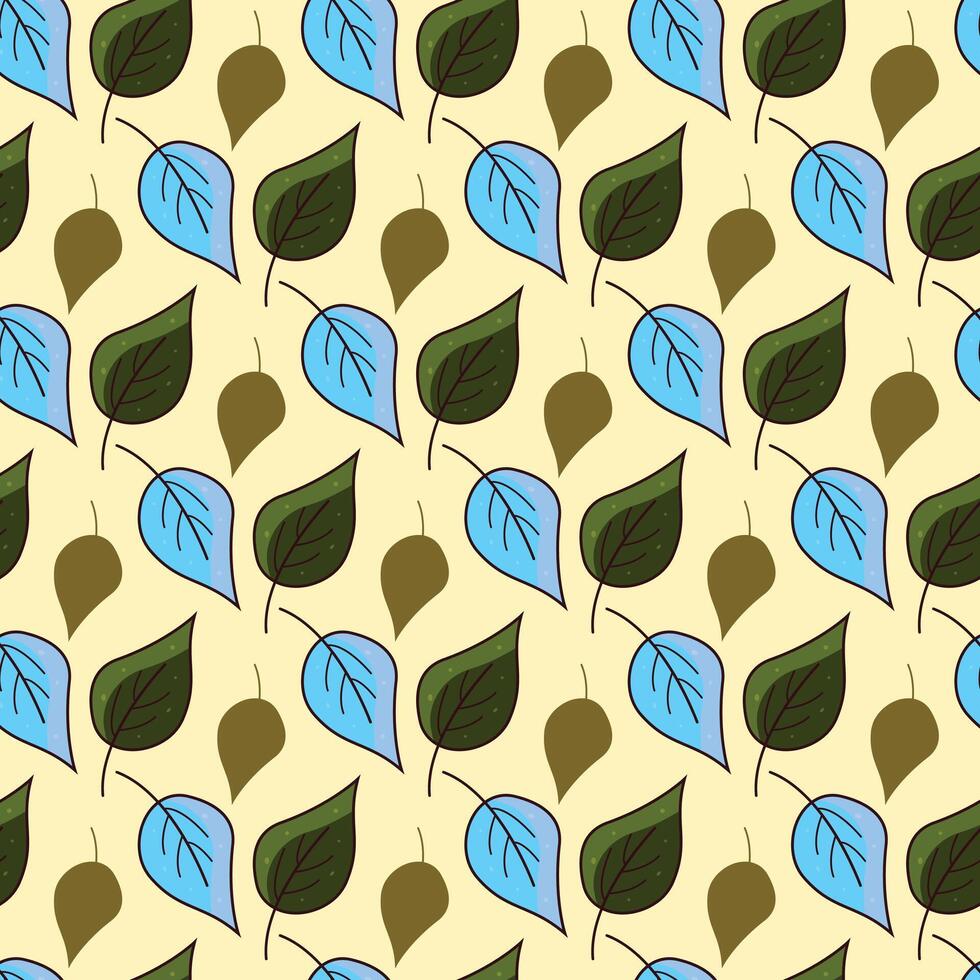 Cold Leaves Seamless Pattern Design vector
