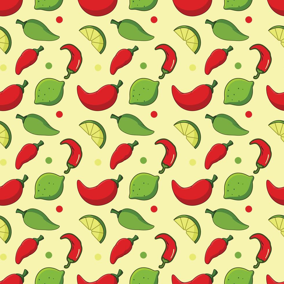 Mexican Spices Seamless Pattern Design vector