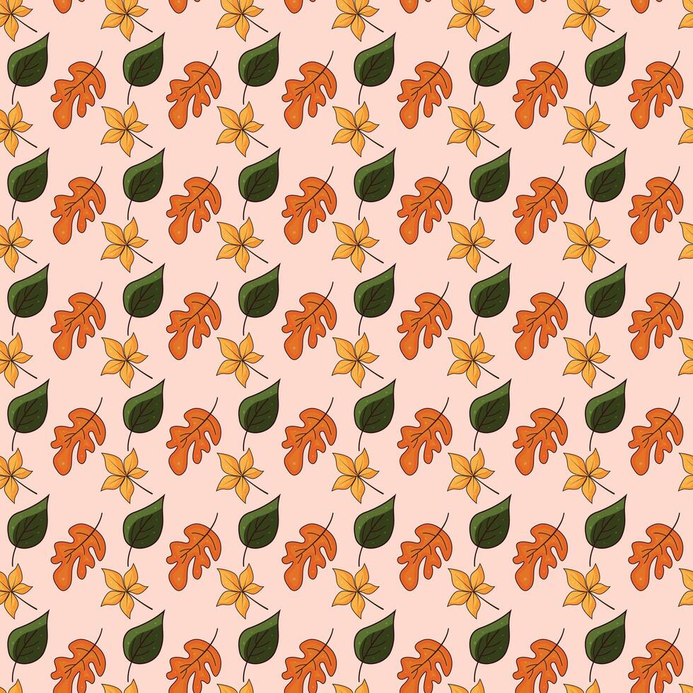 Drop Leaves Seamless Pattern Design vector