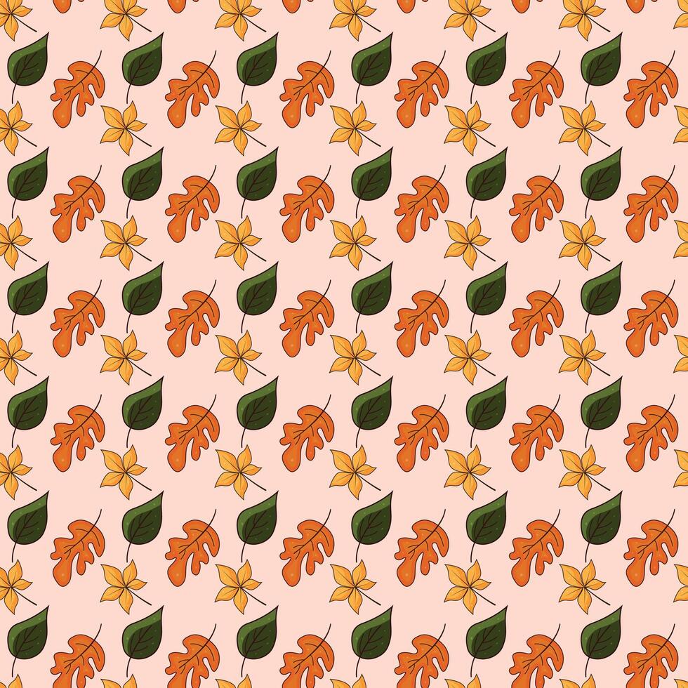 Drop Leaves Seamless Pattern Design vector