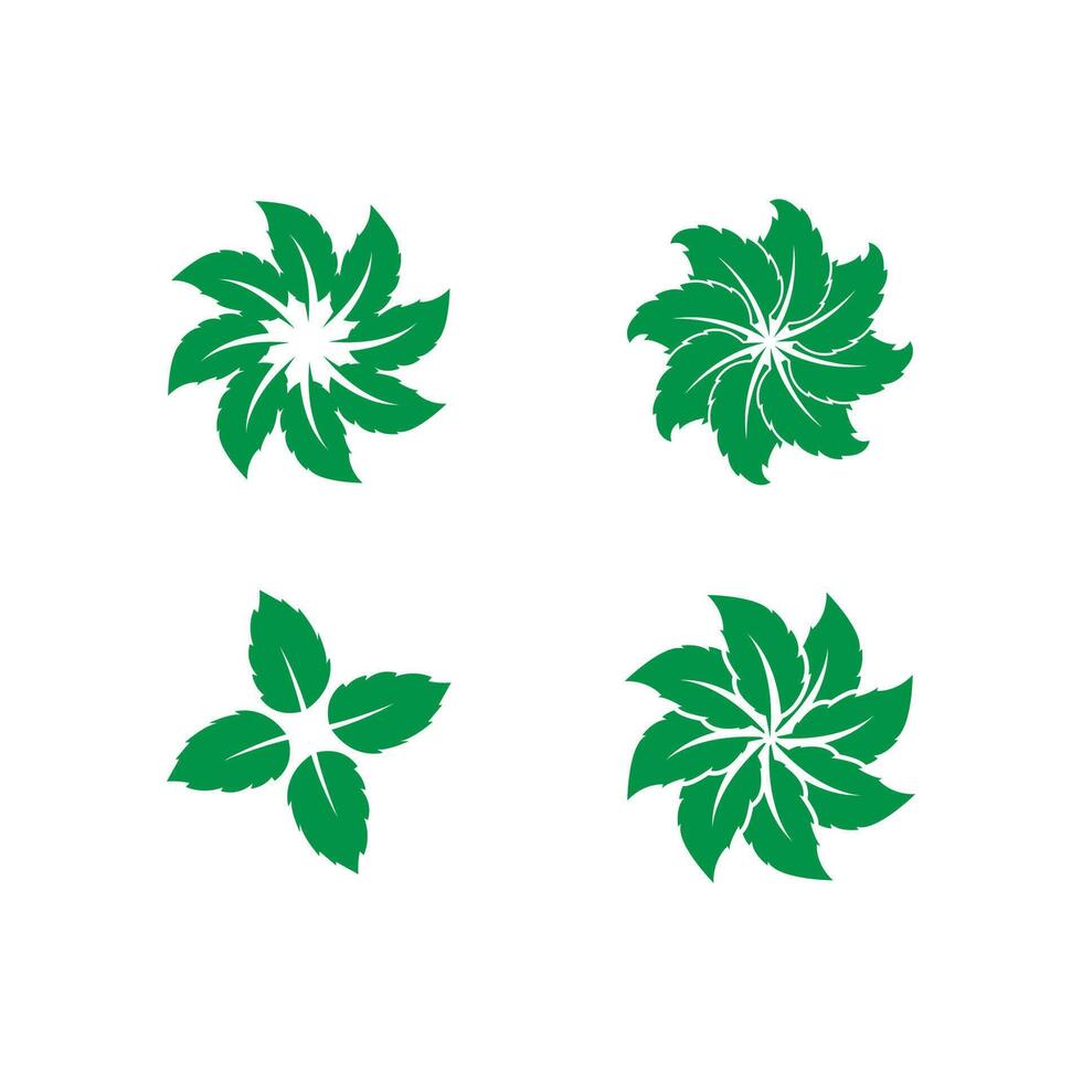 Mint leaf logo template symbol design vector