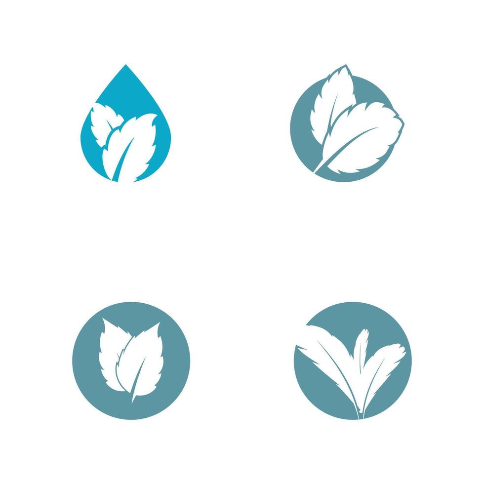 Mint leaf logo template symbol design vector