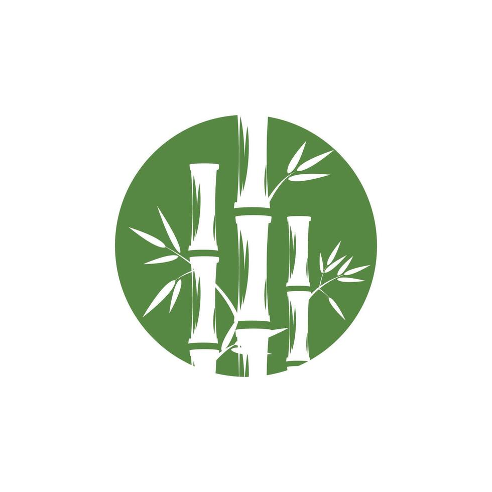 bambú logo con verde hoja icono modelo vector