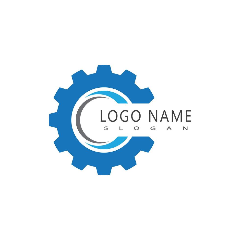 engranaje logo modelo símbolo diseño vector