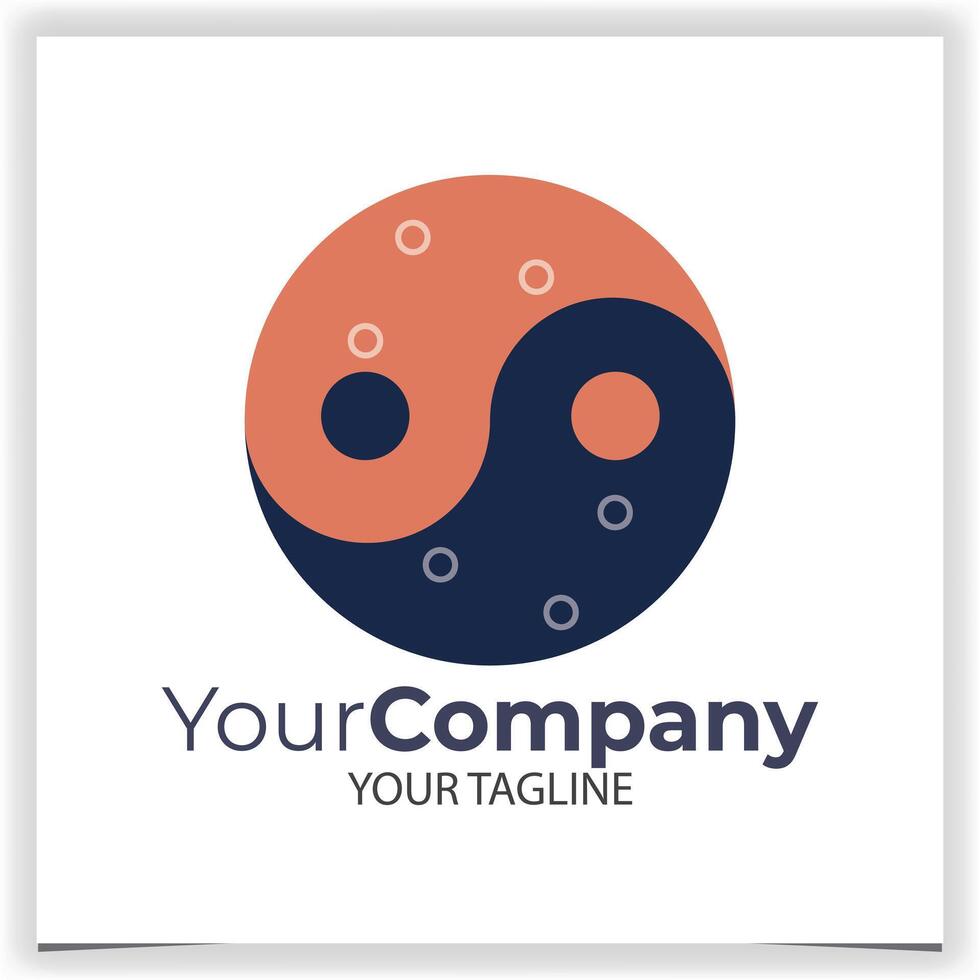 yin yang circular logo design template vector