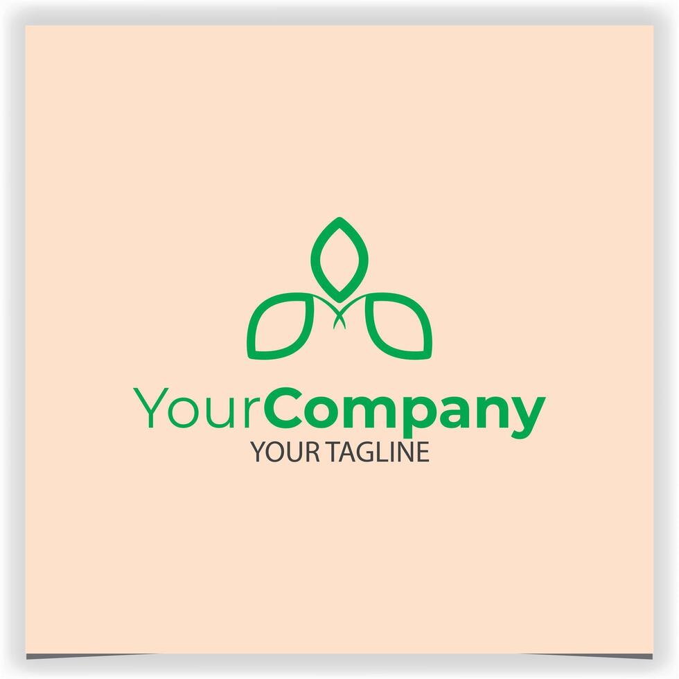 leaves logo design template vector