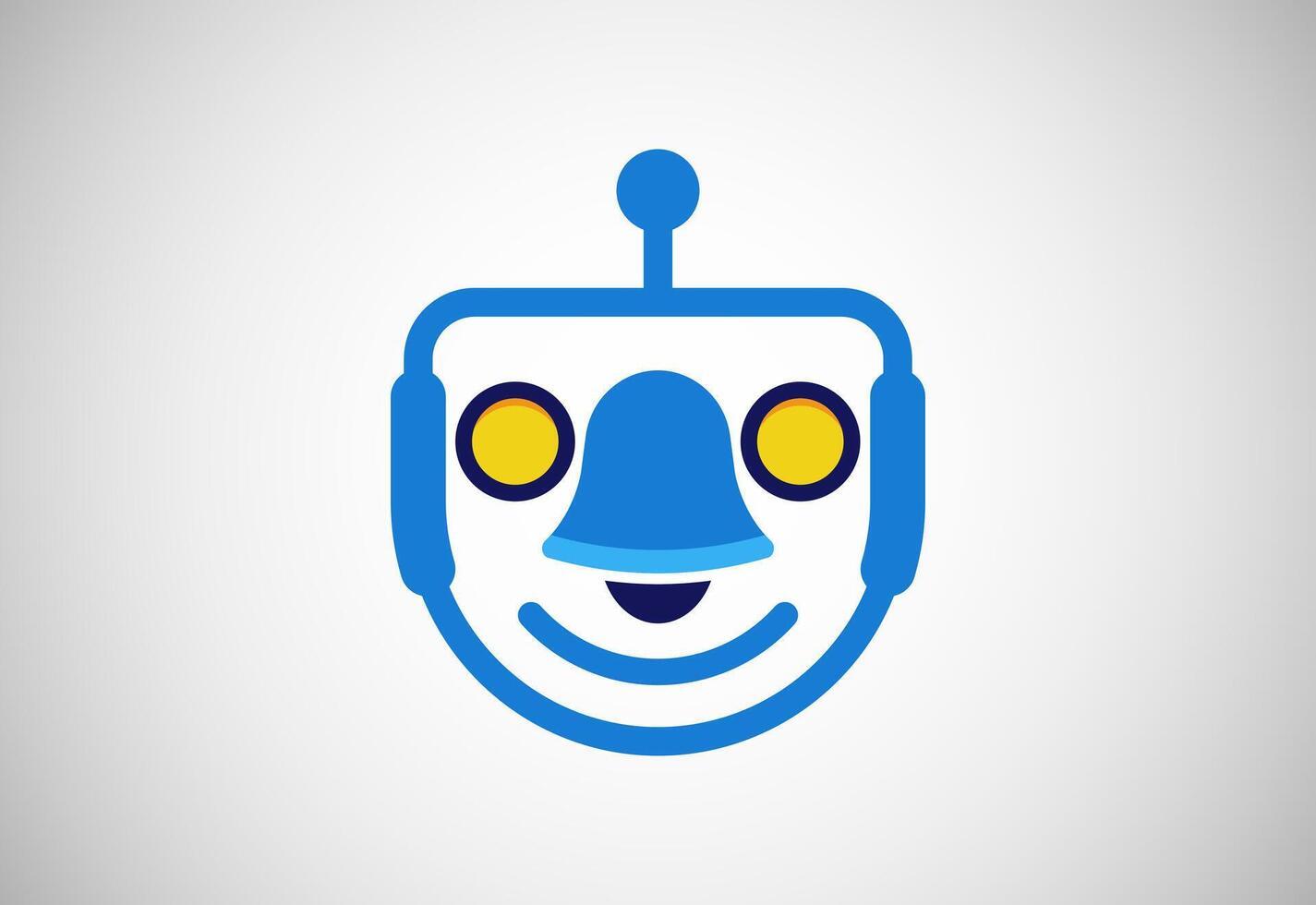 Robot bell logo design illustration vector