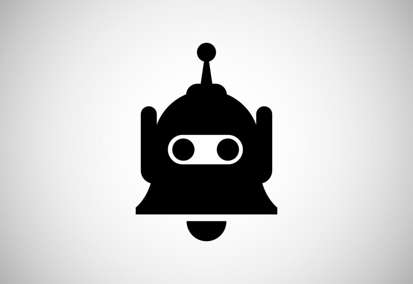 Robot bell logo design illustration vector