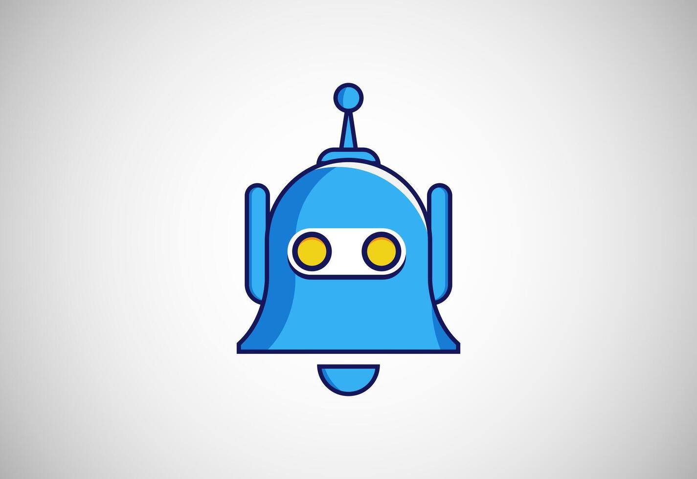 Robot bell logo design illustration vector