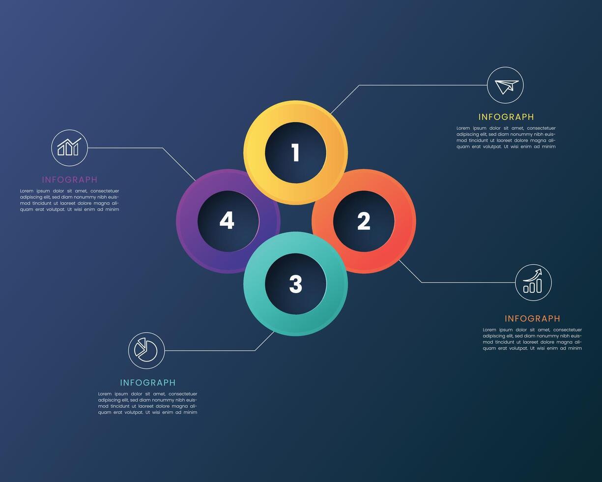 Realistic circular diagram infographic pro elements vector