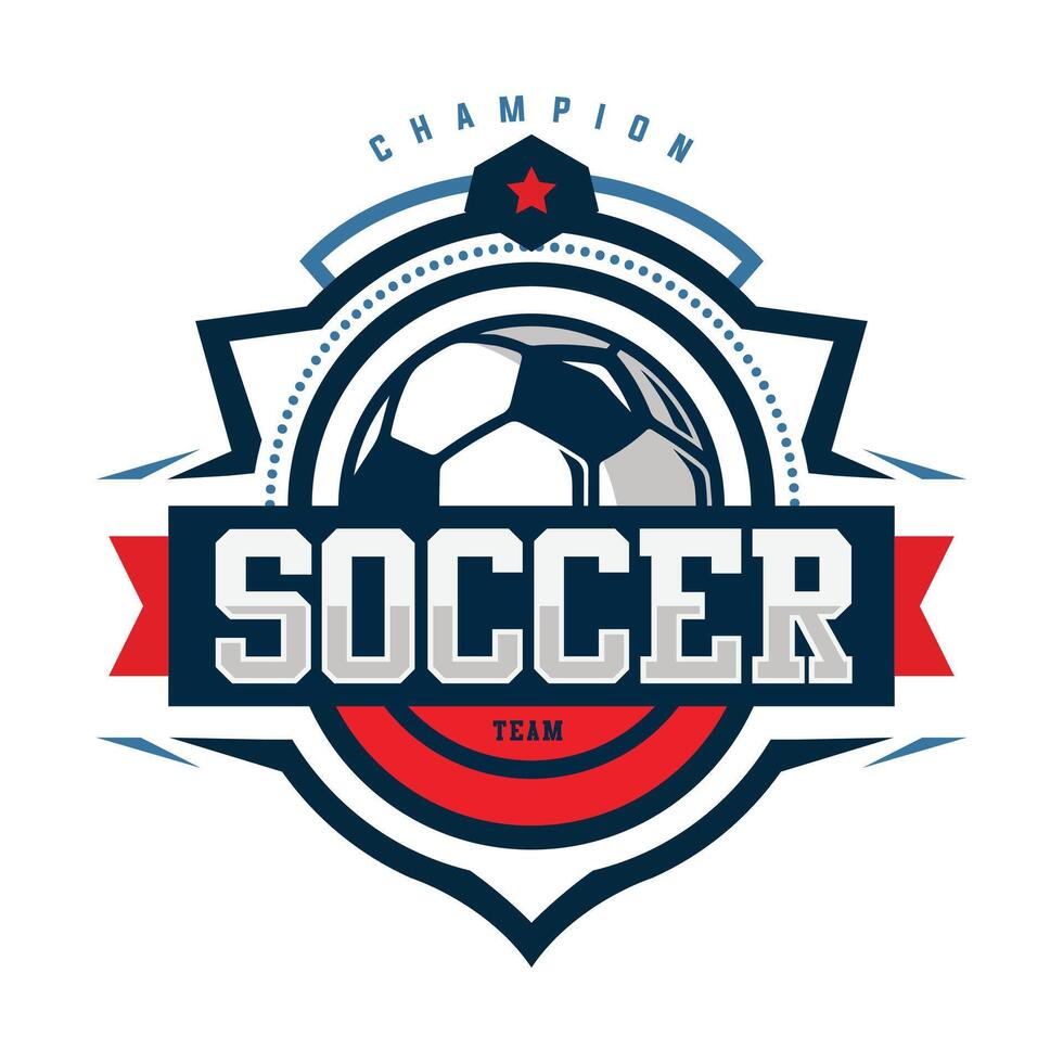 Soccer Football Badge Logo Design Templates Sport Team Identity Illustrations isolated on white Background vector