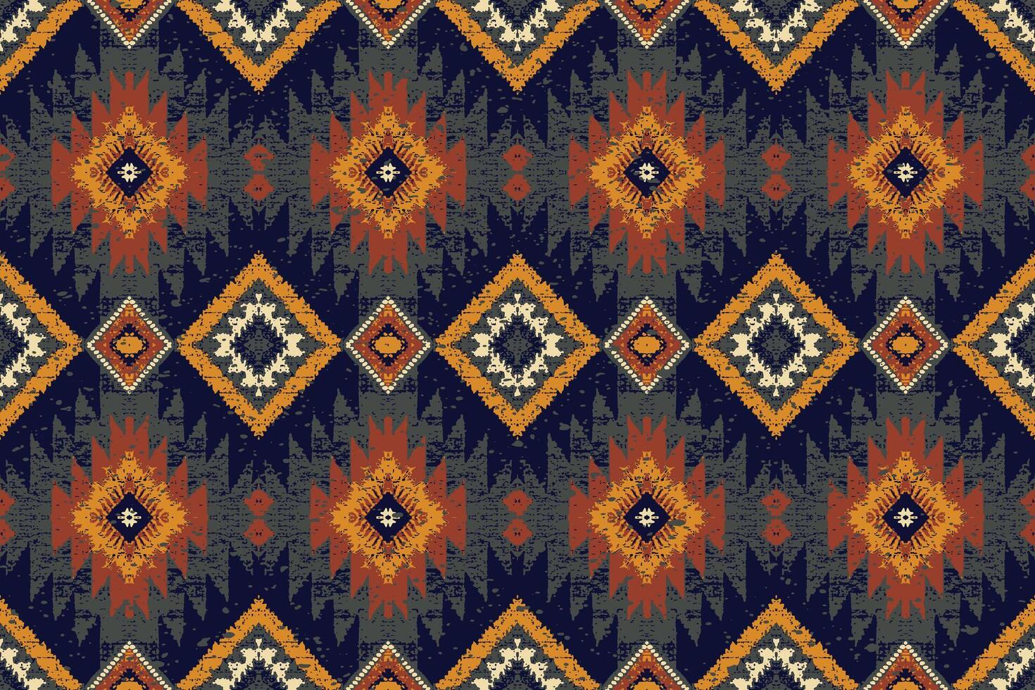 Ethnic abstract ikat art. Seamless pattern in tribal, folk embroidery, and Mexican style. Aztec geometric art ornament print.Design for carpet, wallpaper, clothing, wrapping, fabric, cover, textile vector