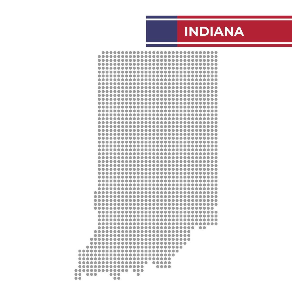 Dotted map of Indiana state vector