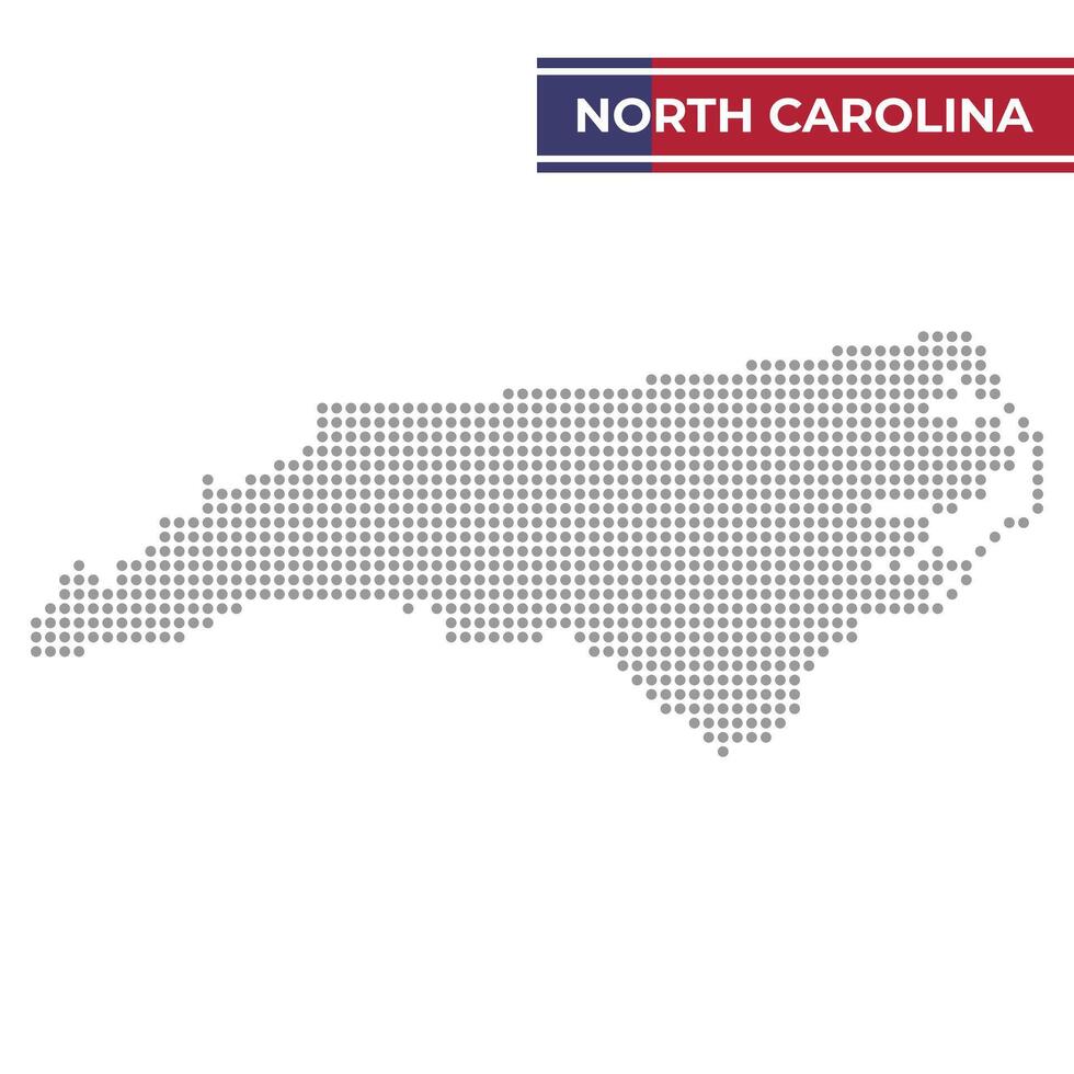 punteado mapa de norte carolina estado vector