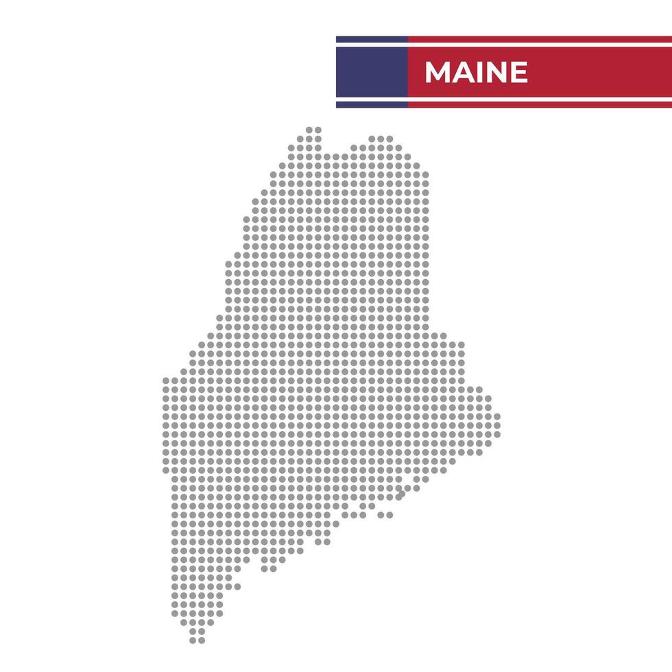 Dotted map of Maine state vector