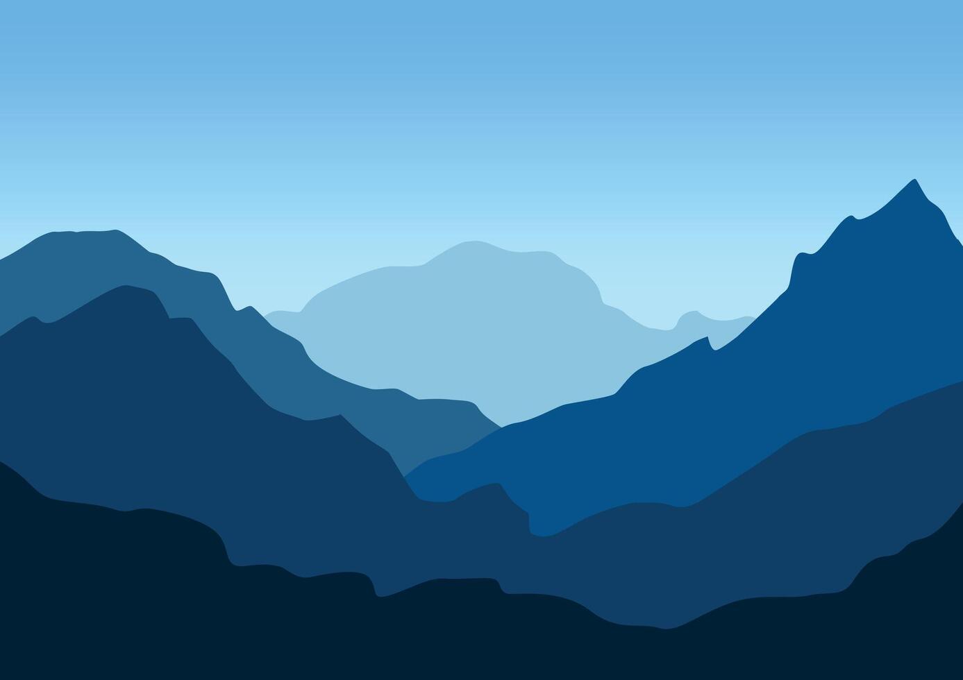Landscape with mountains. Illustration in flat style. vector