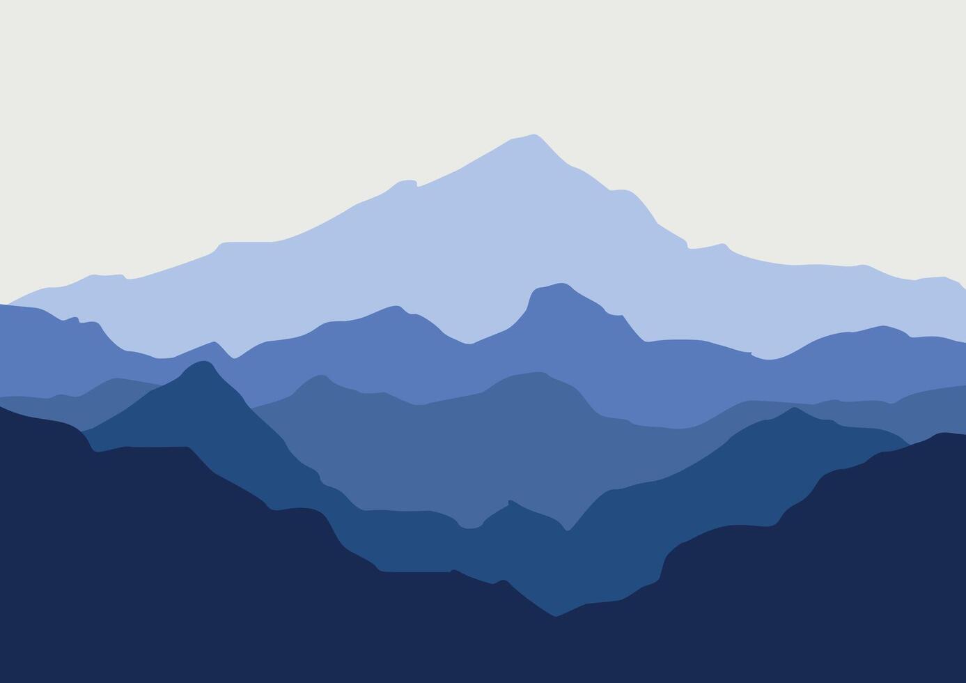 Landscape with mountains. Illustration in flat style. vector