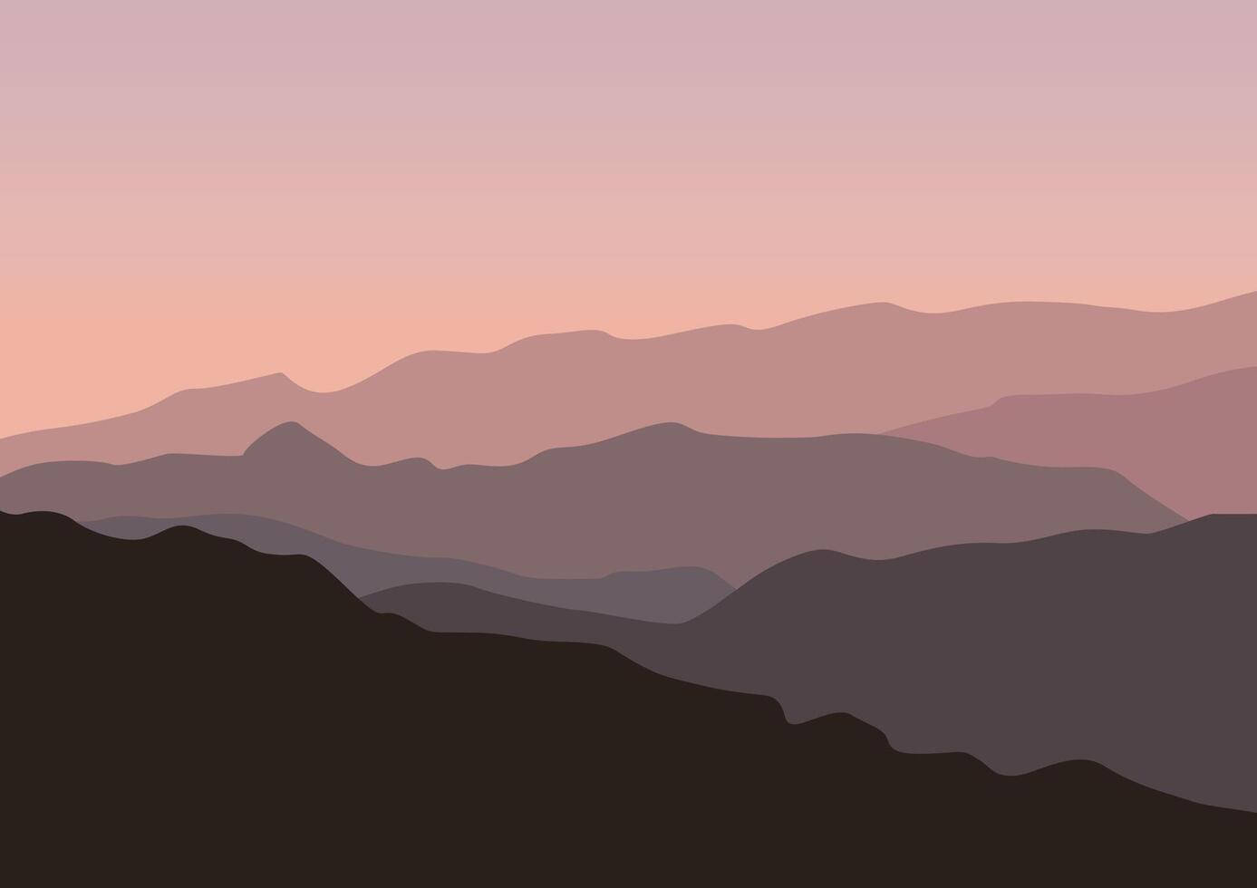 paisaje con montañas. ilustración en plano estilo. vector