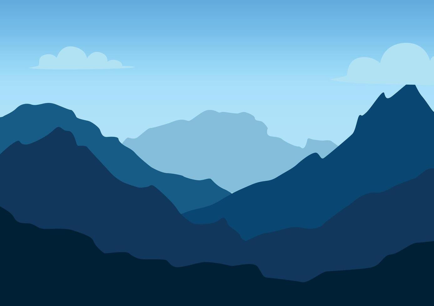 Landscape with mountains. Illustration in flat style. vector