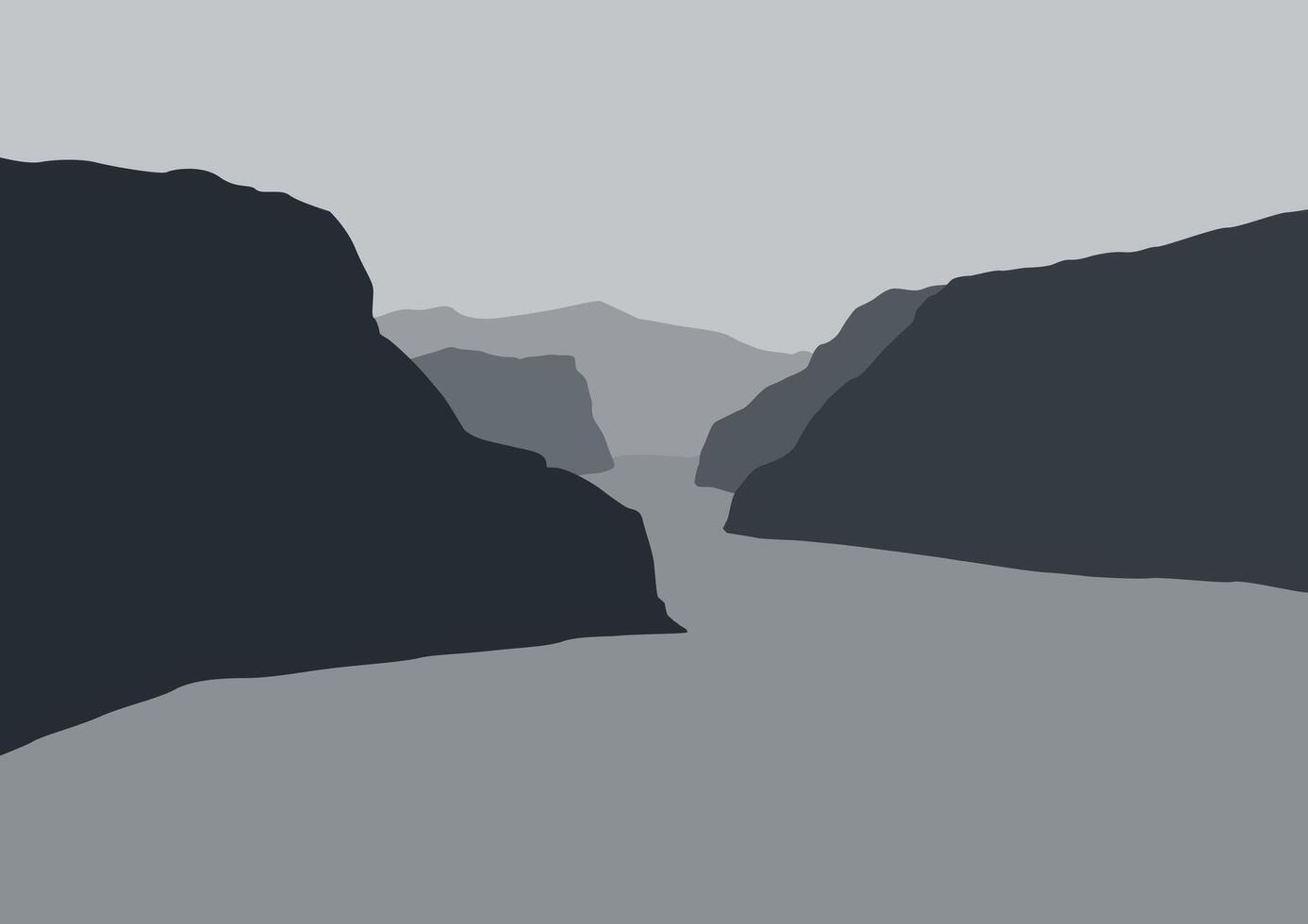 mountains landscape with lake. Illustration in flat style. vector