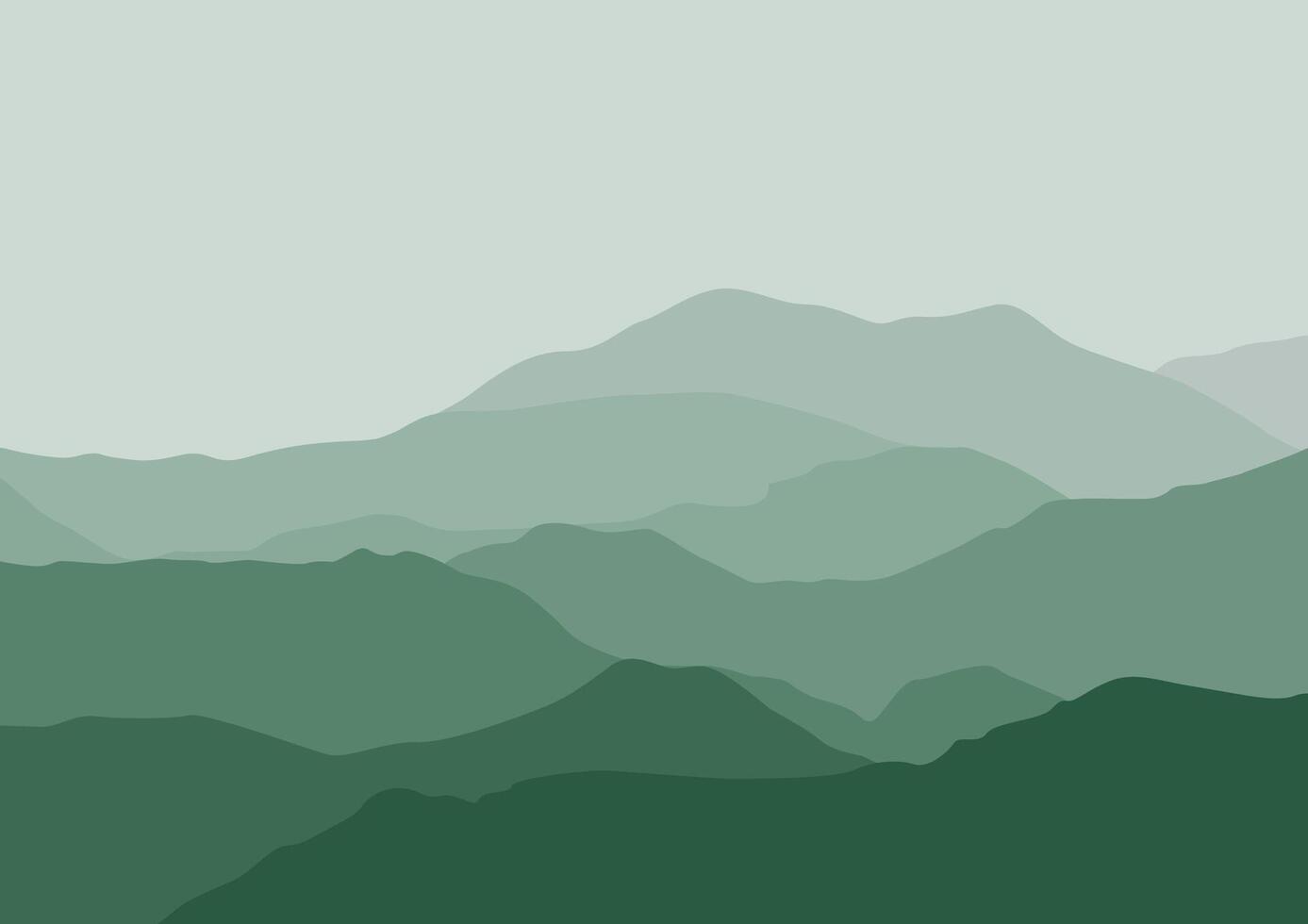 Landscape with mountains. Illustration in flat style. vector