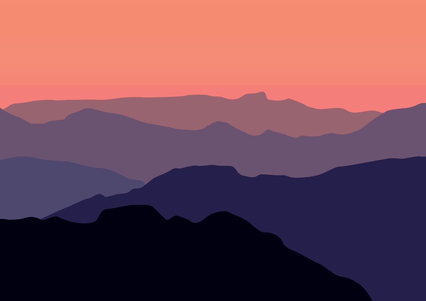 Landscape with mountains. Illustration in flat style. vector