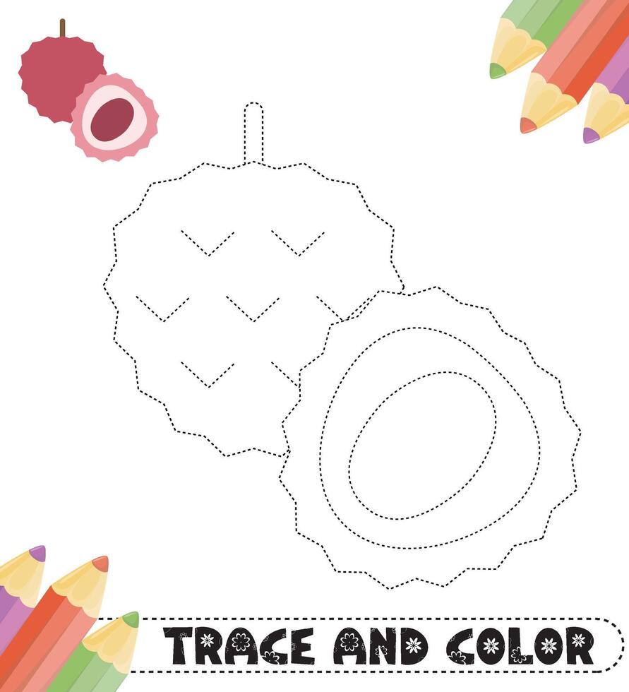 Children's Trace and Color from Fruits vector