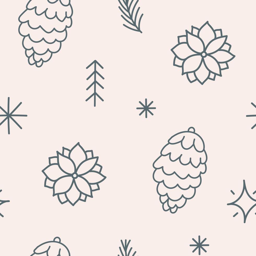 Cozy Winter - Christmas Seamless Pattern - Digital Paper - Hand Drawn Illustration - Cute Elements - Textile Design vector
